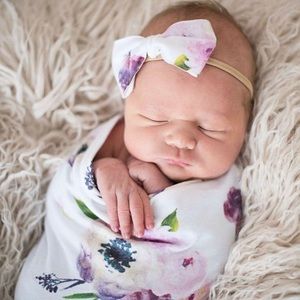 NWOT Baby Swaddle Sack and Headband